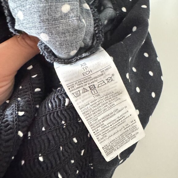 OLD NAVY Square-Neck Cami Jumpsuit Black Polka Dot Smocked XS - Picture 5 of 8